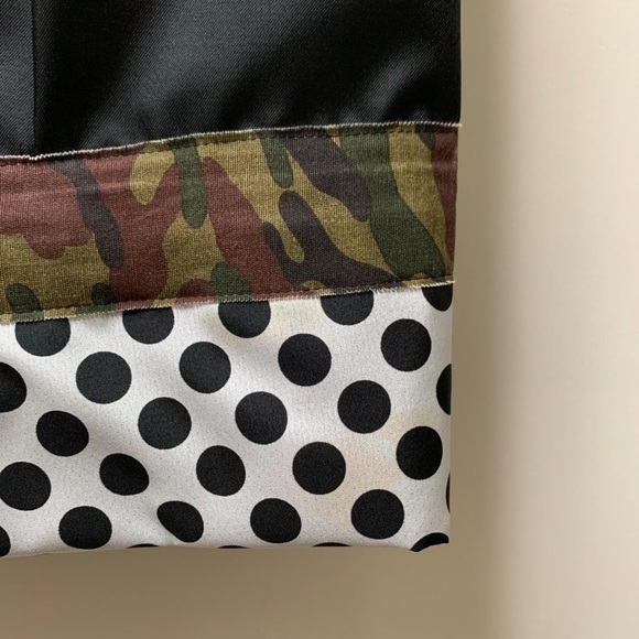 (SOLD) Comme Des Garcons SS 2001 Dress with Camouflage Tape and Polka Dot Lining - Picture 5 of 8